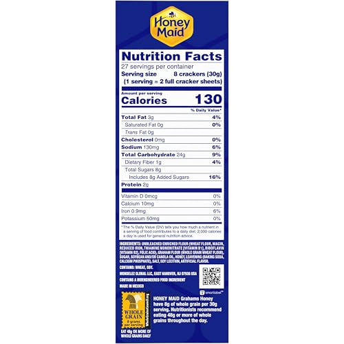 Honey Maid Honey Graham Crackers squares closeup shows crunchy texture.