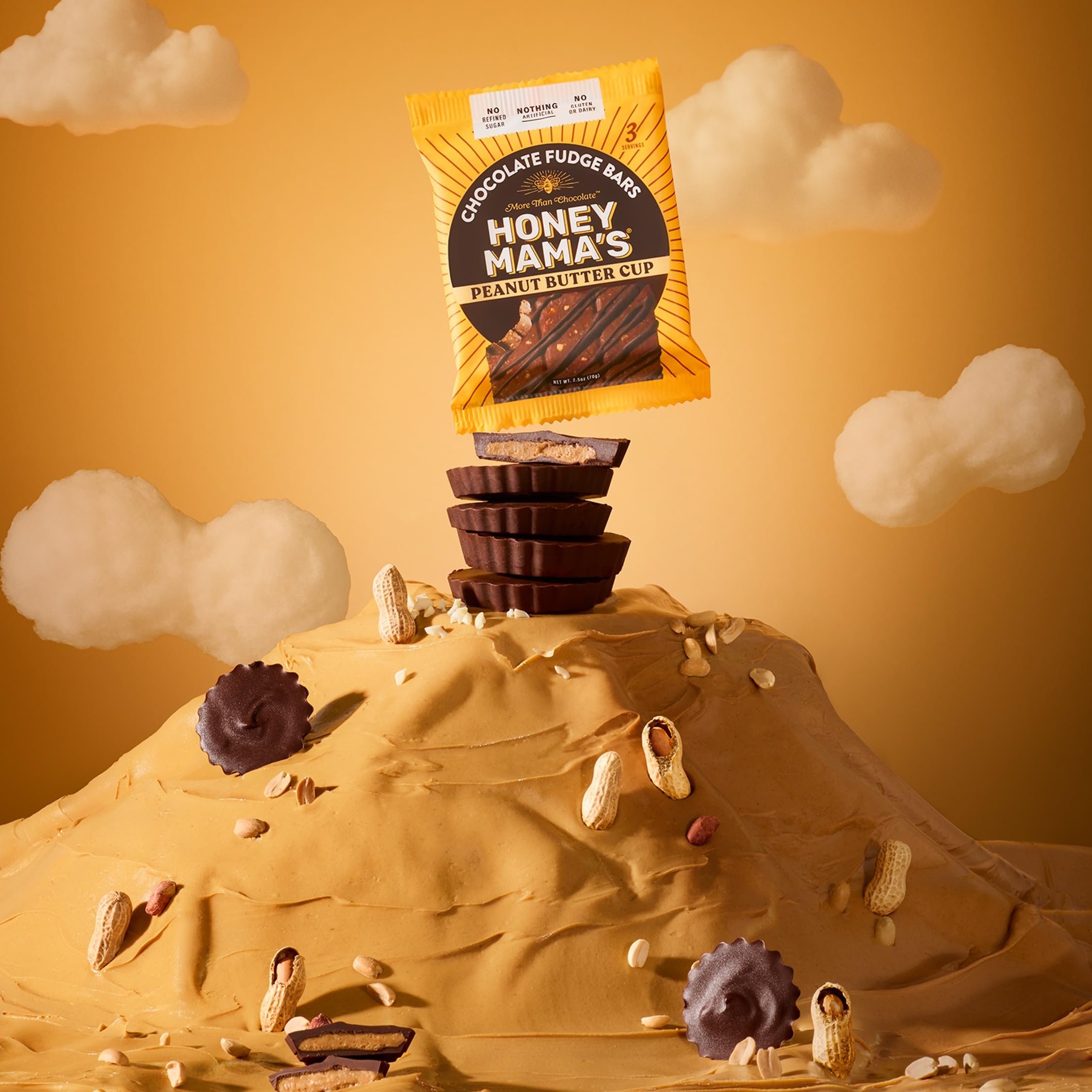 Honey Mama's fair-trade dark cocoa feature hints at bold chocolate without compromise.