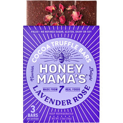 Honey Mama's Lavender Rose cocoa truffle bar with creamy texture and gluten-free indulgence