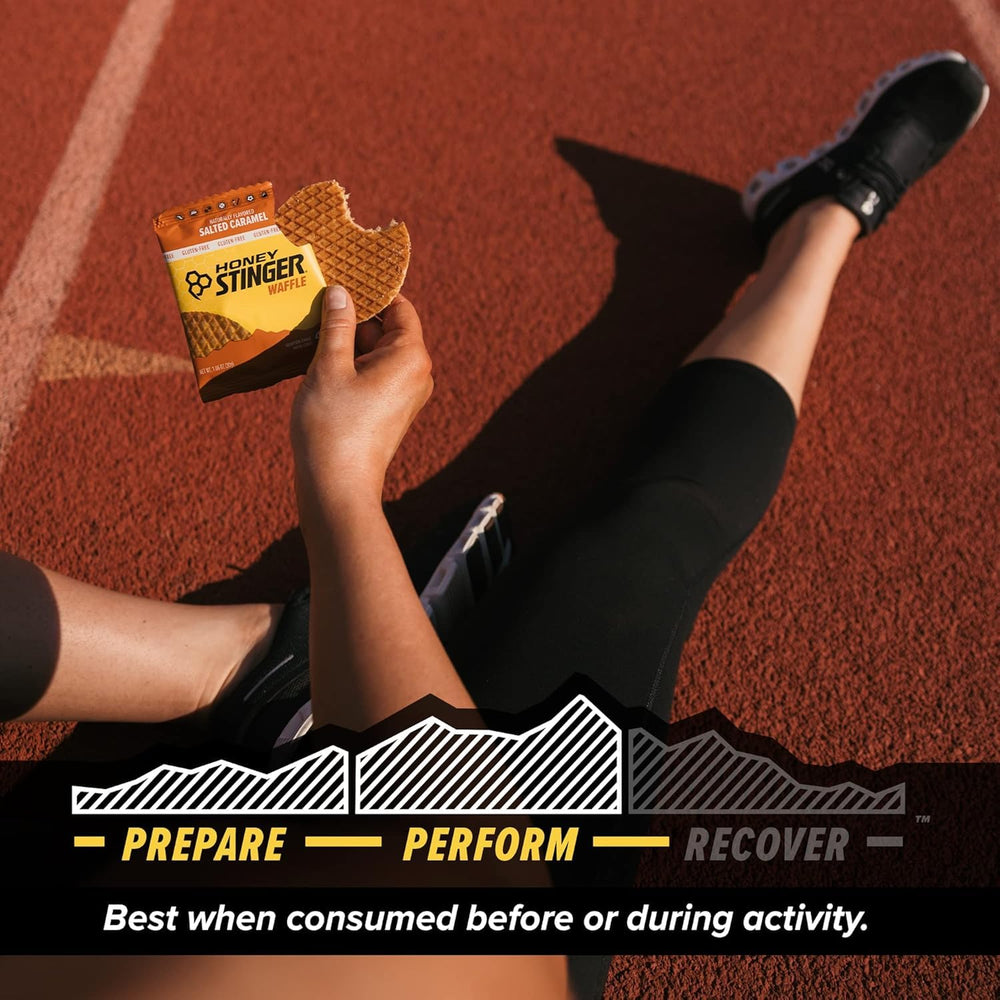 Honey Stinger Peanut Butter Chocolate waffle pack offers rich chocolate energy.