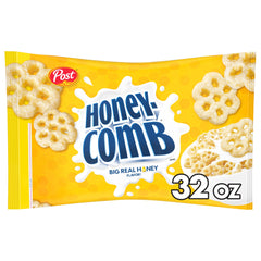 Honeycomb cereal bag featuring real honey for a tasty, wholesome breakfast.