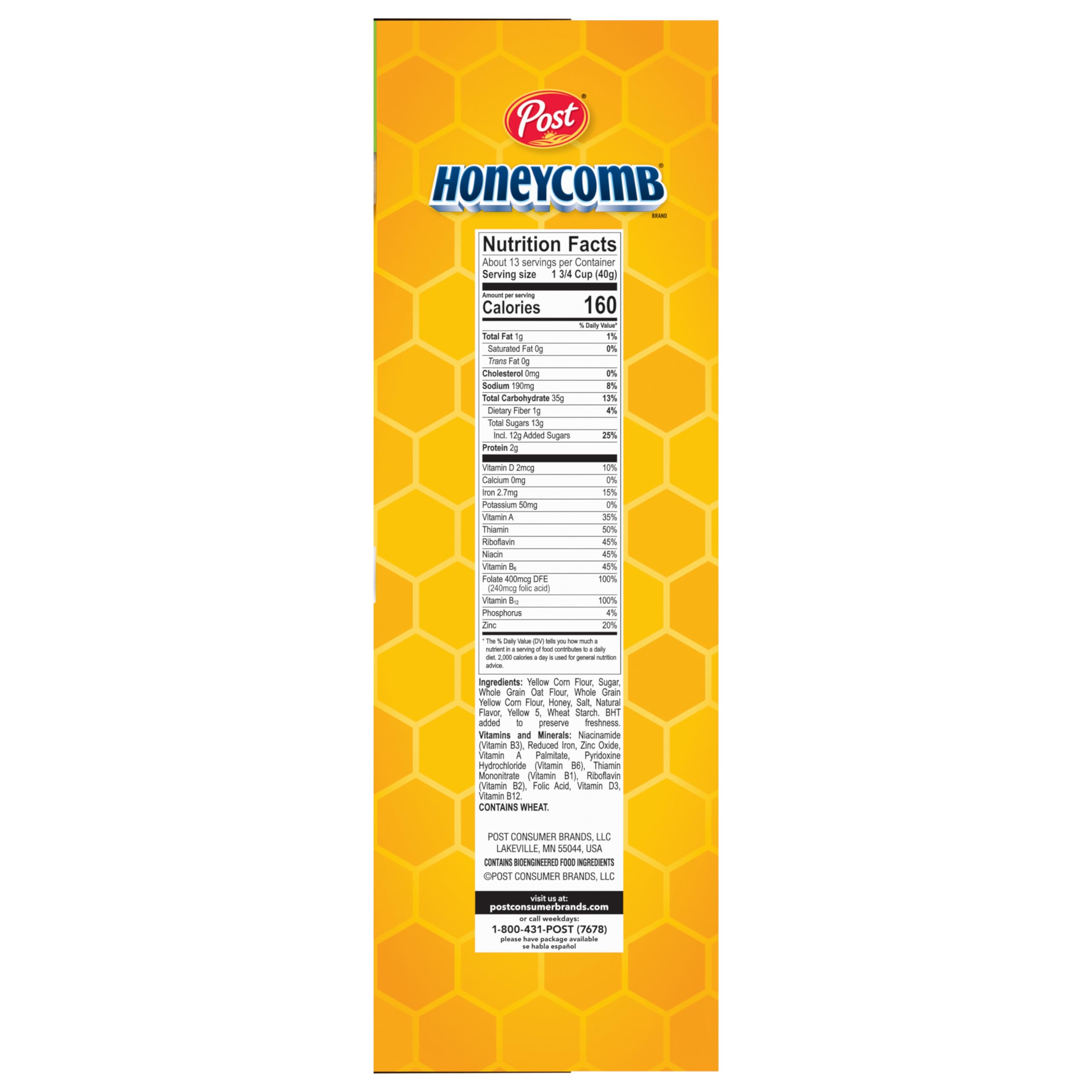 Honeycomb Cereal bowl with golden flakes of sweetness.