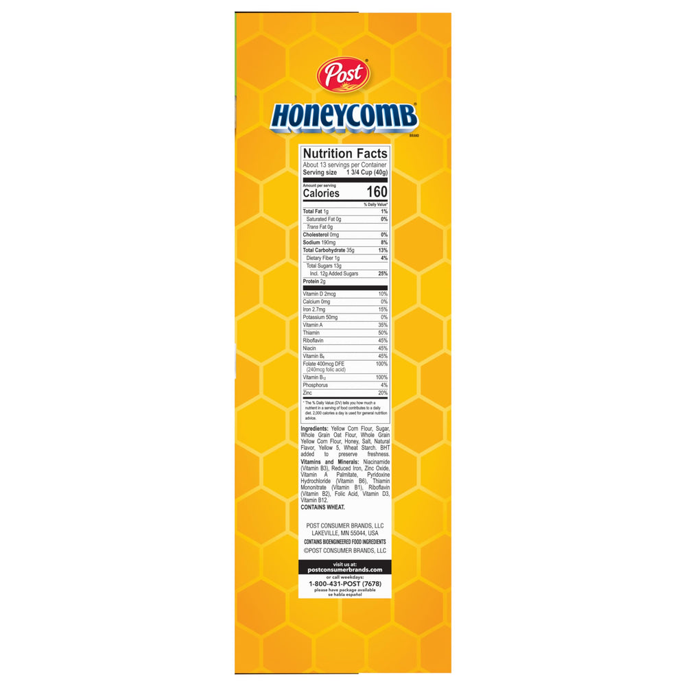 Honeycomb Cereal bowl with golden flakes of sweetness.