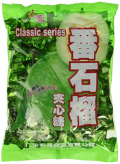 Hongyuan Classic Guava Hard Candy packaging close-up, vibrant fruit color.