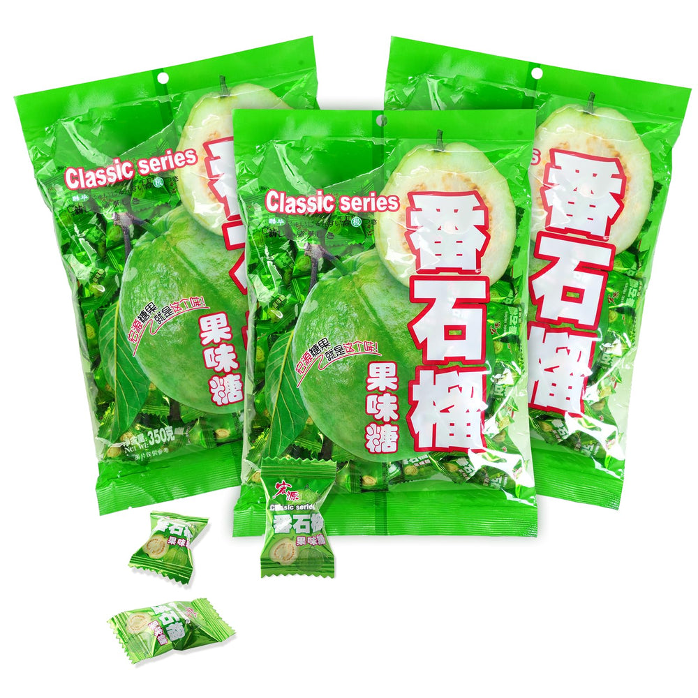 Hongyuan Guava Candy pack of 3 displayed, ideal for sharing.