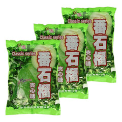 Hongyuan Guava Candy pack of 3, individually wrapped treats with tropical guava aroma for quick snacking.