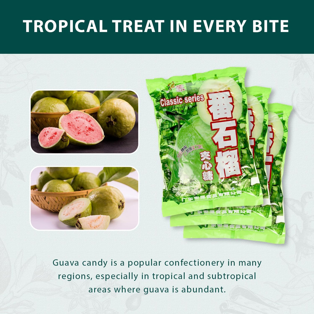 Hongyuan Guava Candy tropical pack emphasizes exotic flavor perfect for casual snacking.
