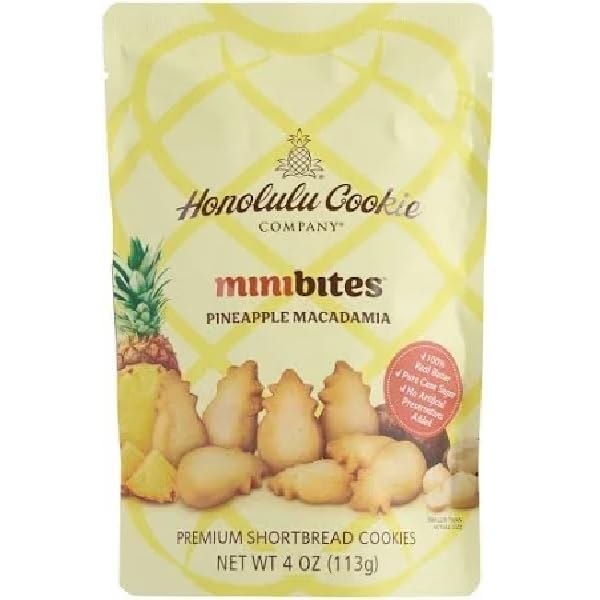 Honolulu Cookie Pinpple Macadamia Cookies close-up, ideal for gifting and tropical snacking.