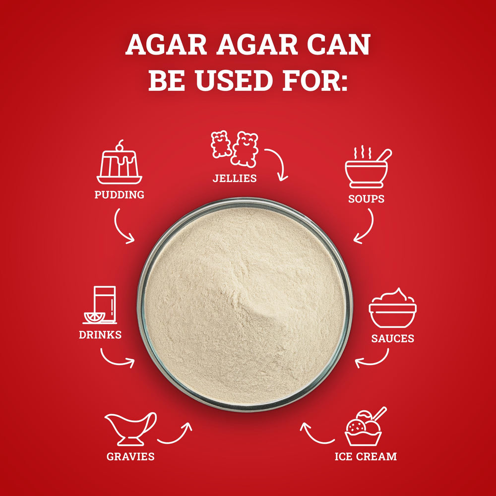Hoosier Hill Farm agar agar powder provides dietary fiber in a glistening spoonful