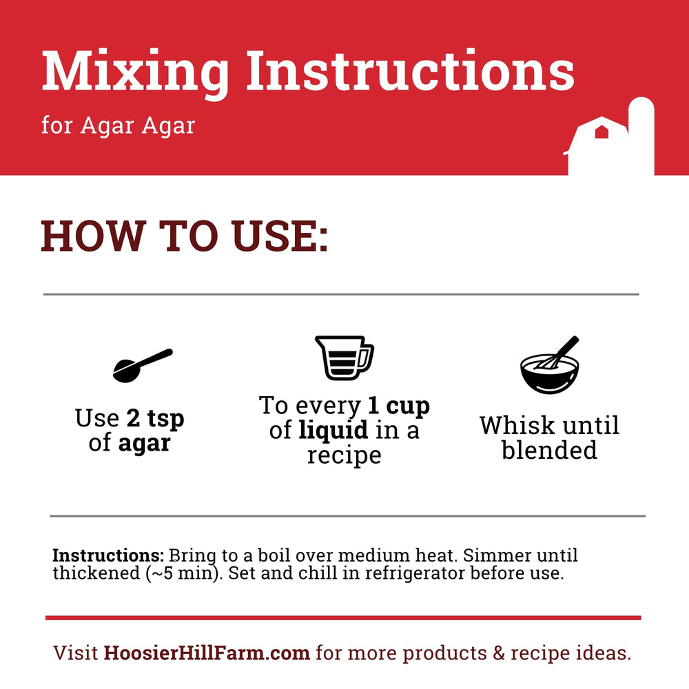 Hoosier Hill Farm agar agar powder used for vegan dessert topping