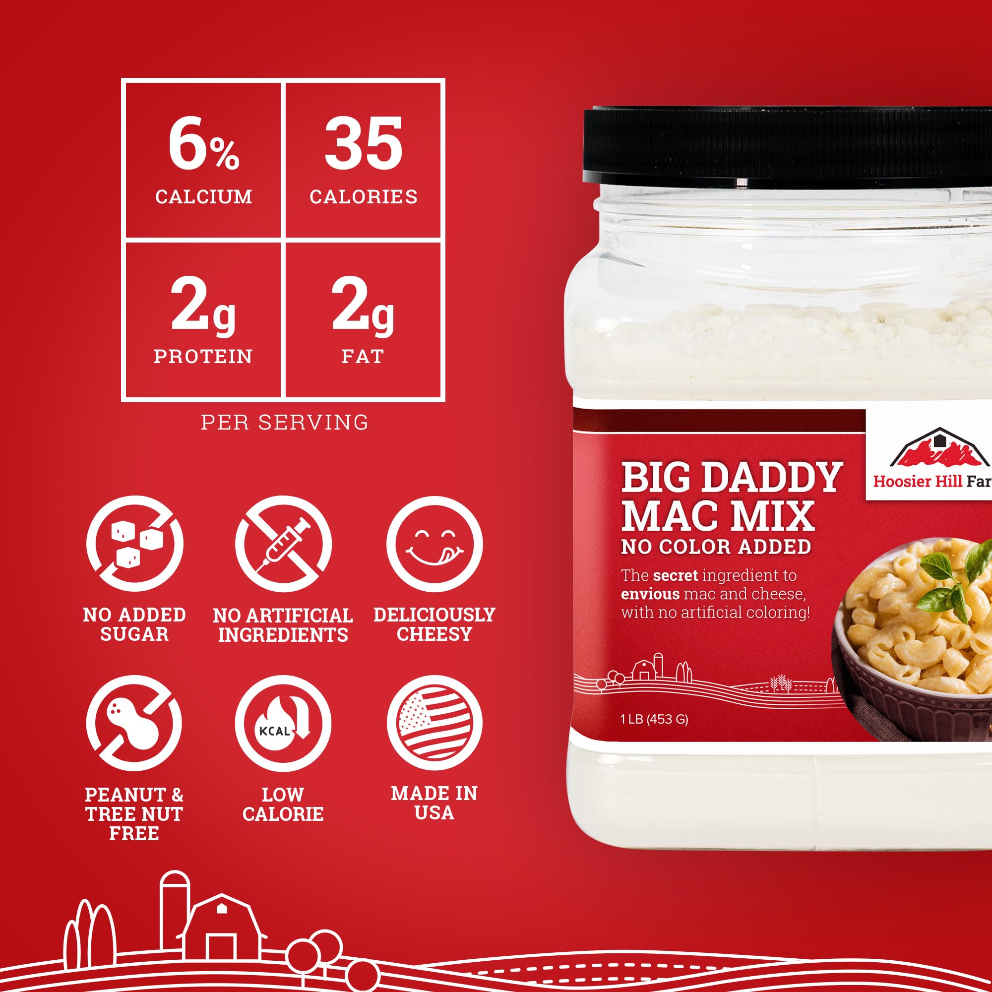 Cooked pasta with Hoosier Hill Farm Big Daddy Mac Mix ready to coat