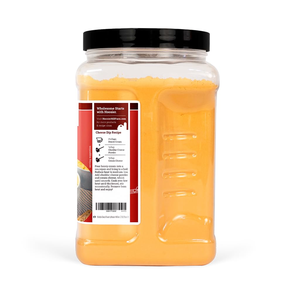 Hoosier Hill Farm Cheddar Cheese Powder suited as a snack seasoning.