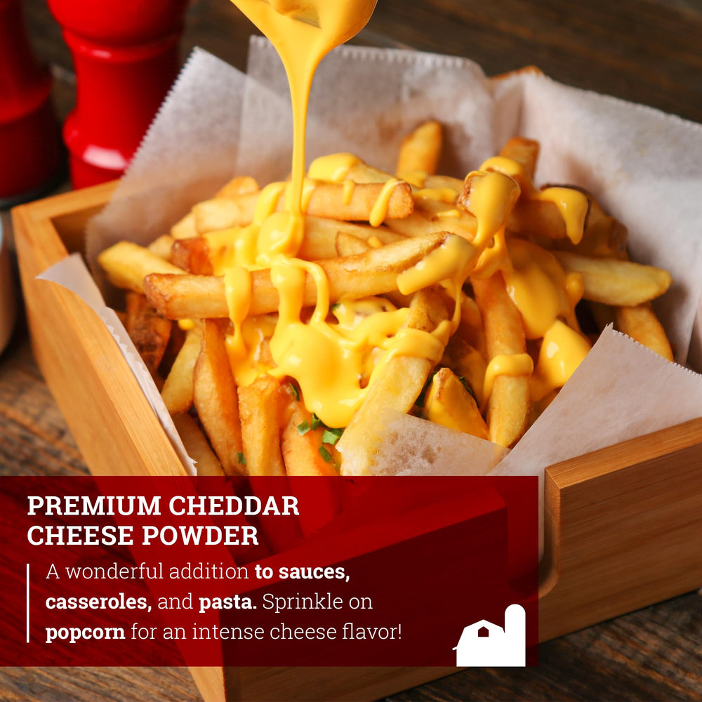 Hoosier Hill Farm cheddar powder on broccoli to enhance flavor
