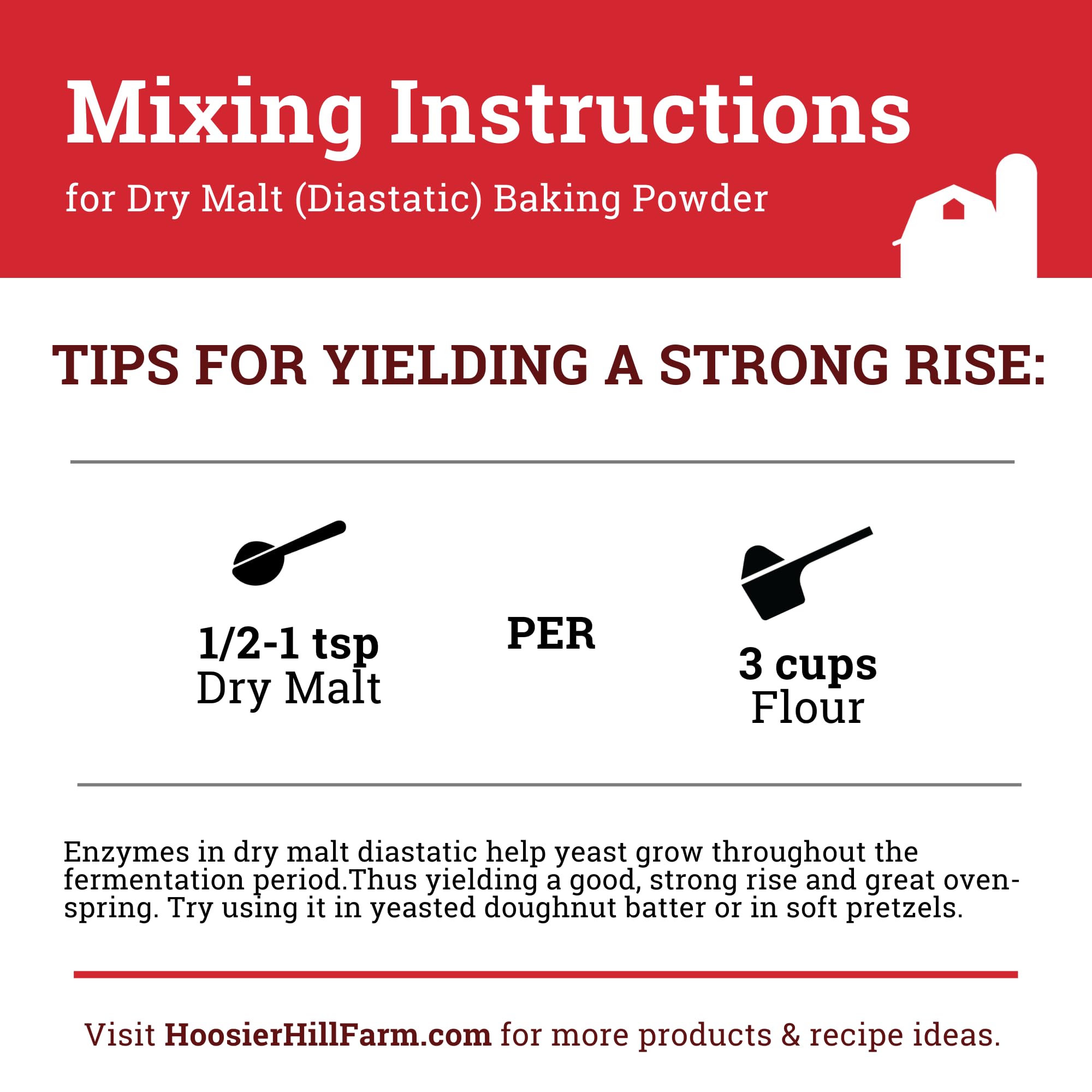 Label notice on Hoosier Hill Farm Dry Malt packaging about wheat allergen info.