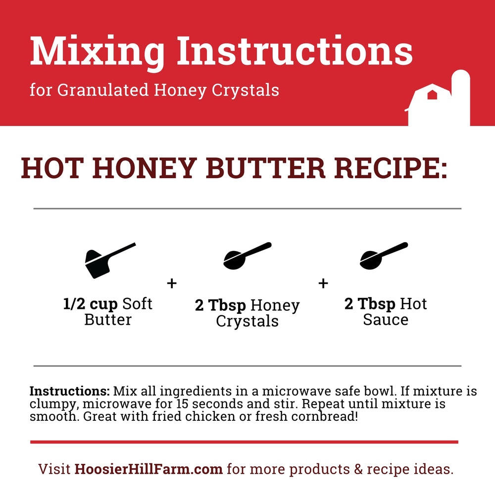 Hoosier Hill Farm Granulated Honey Crystals, 1.5 lb – Crunchy, Dissolv ...