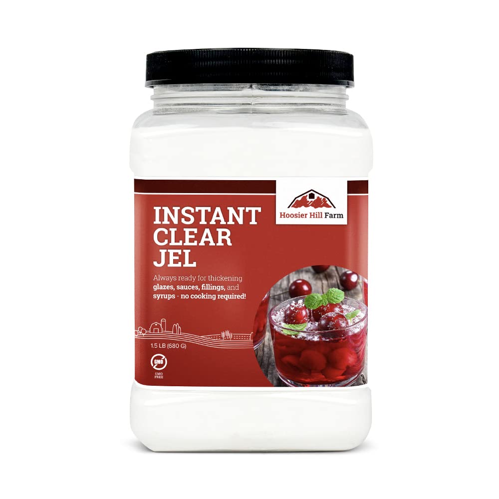 Hoosier Hill Farm Instant Clear Jel powder packaging for quick no-cook thickening