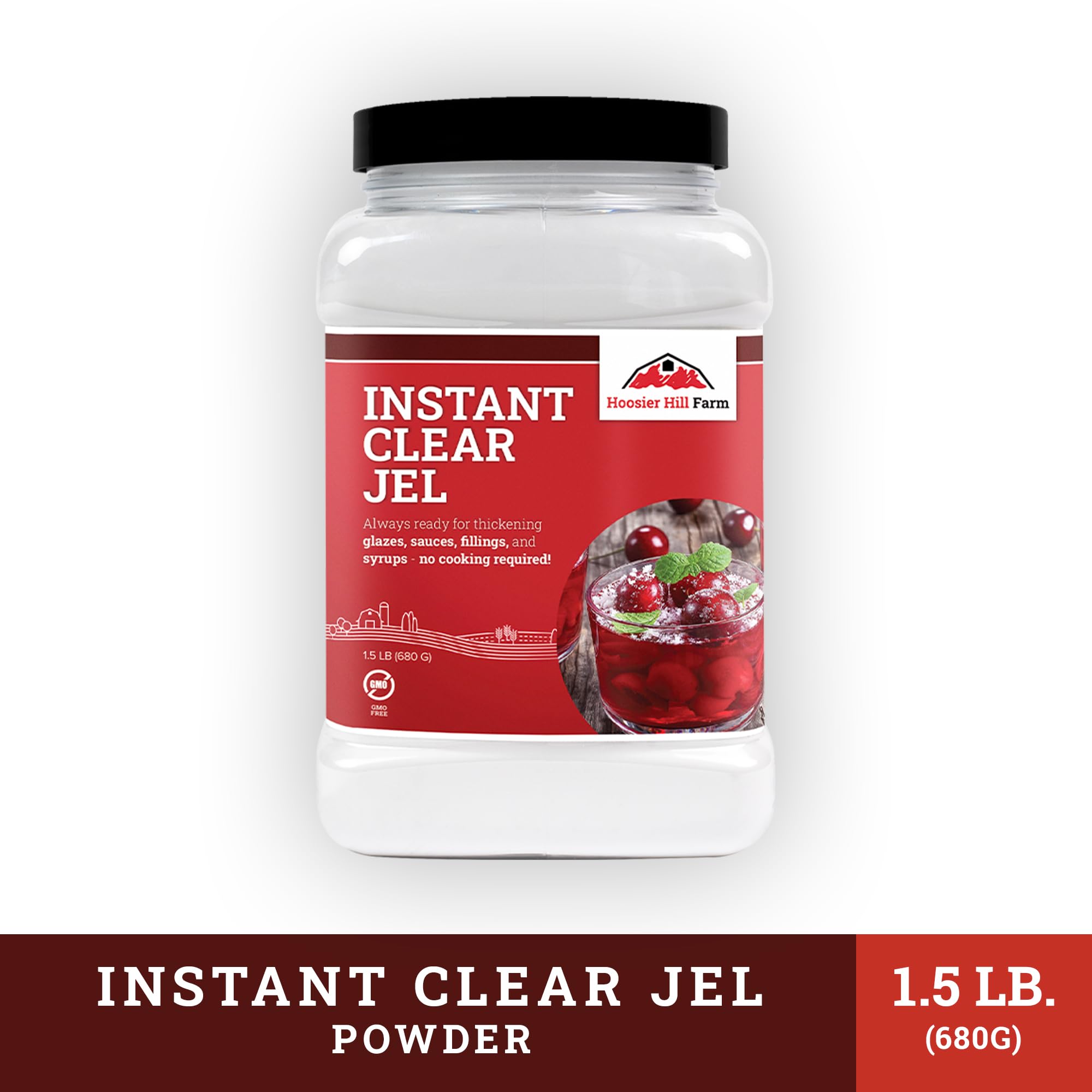 Thickened syrup using Hoosier Hill Farm Instant Clear Jel for glossy texture