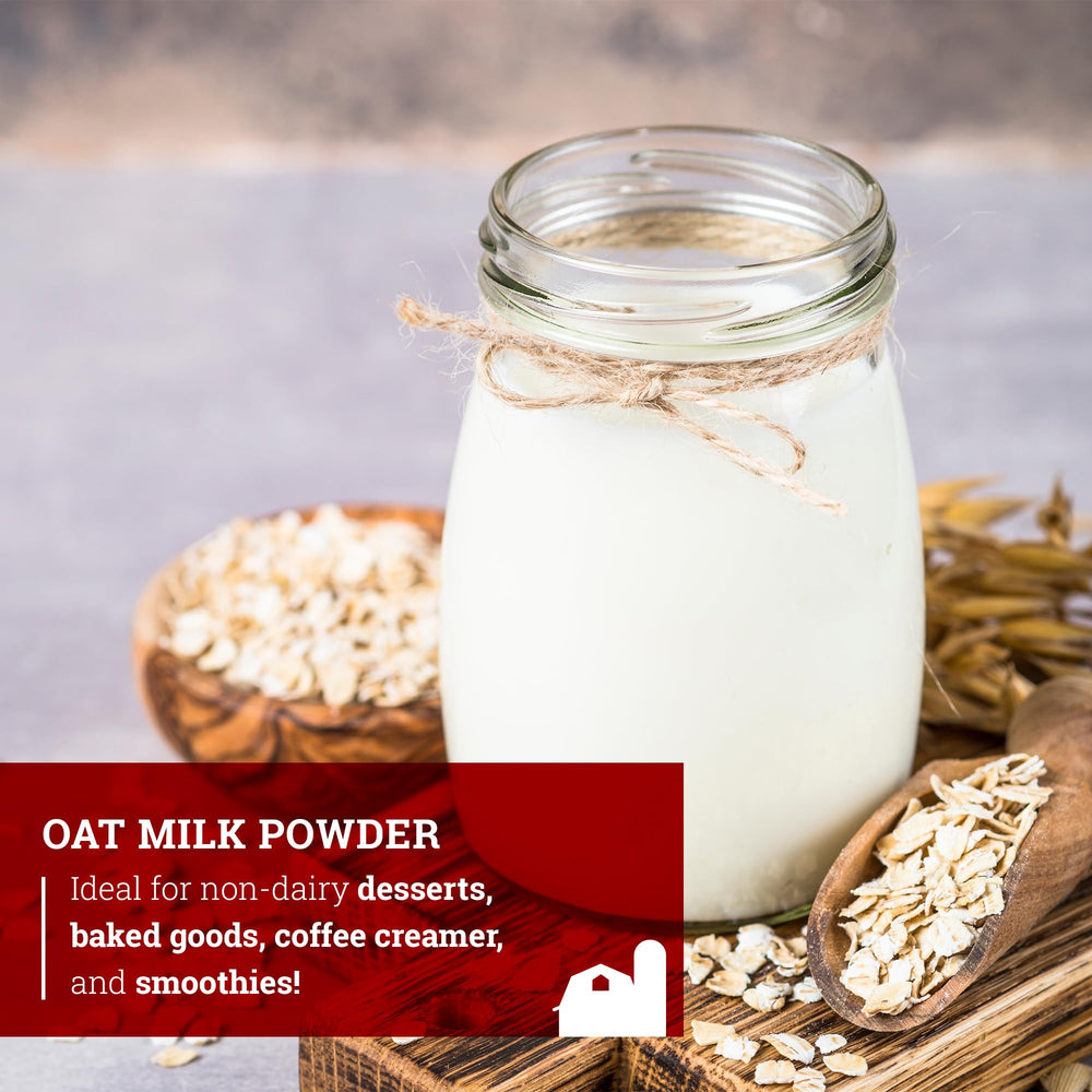 Baking batter with Hoosier Hill Farm oat milk powder demonstrates a 1:1 dairy substitute.