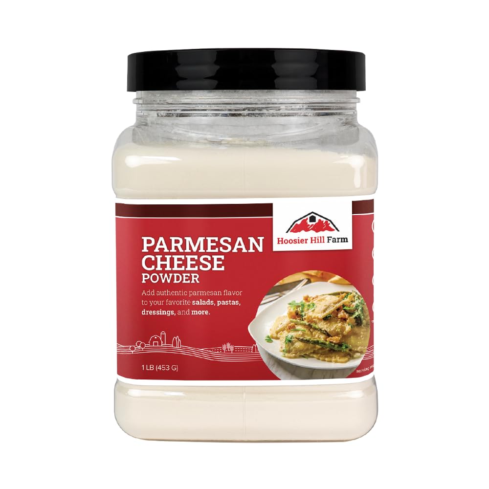 Hoosier Hill Farm Parmesan powder 1lb container for pantry convenience