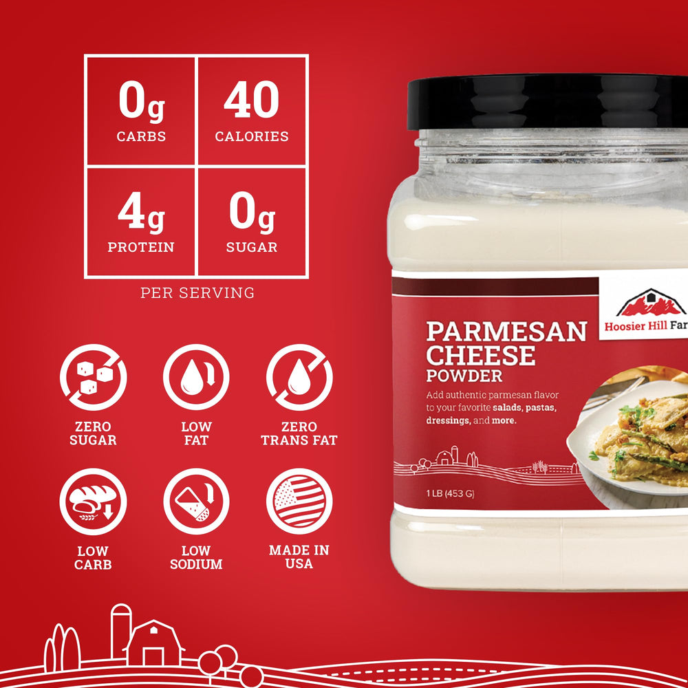 Shelf storage keeps Hoosier Hill Farm Parmesan powder fresh