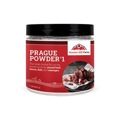 Hoosier Hill Farm Prague Powder No.1 curing salt container for reliable meat curing