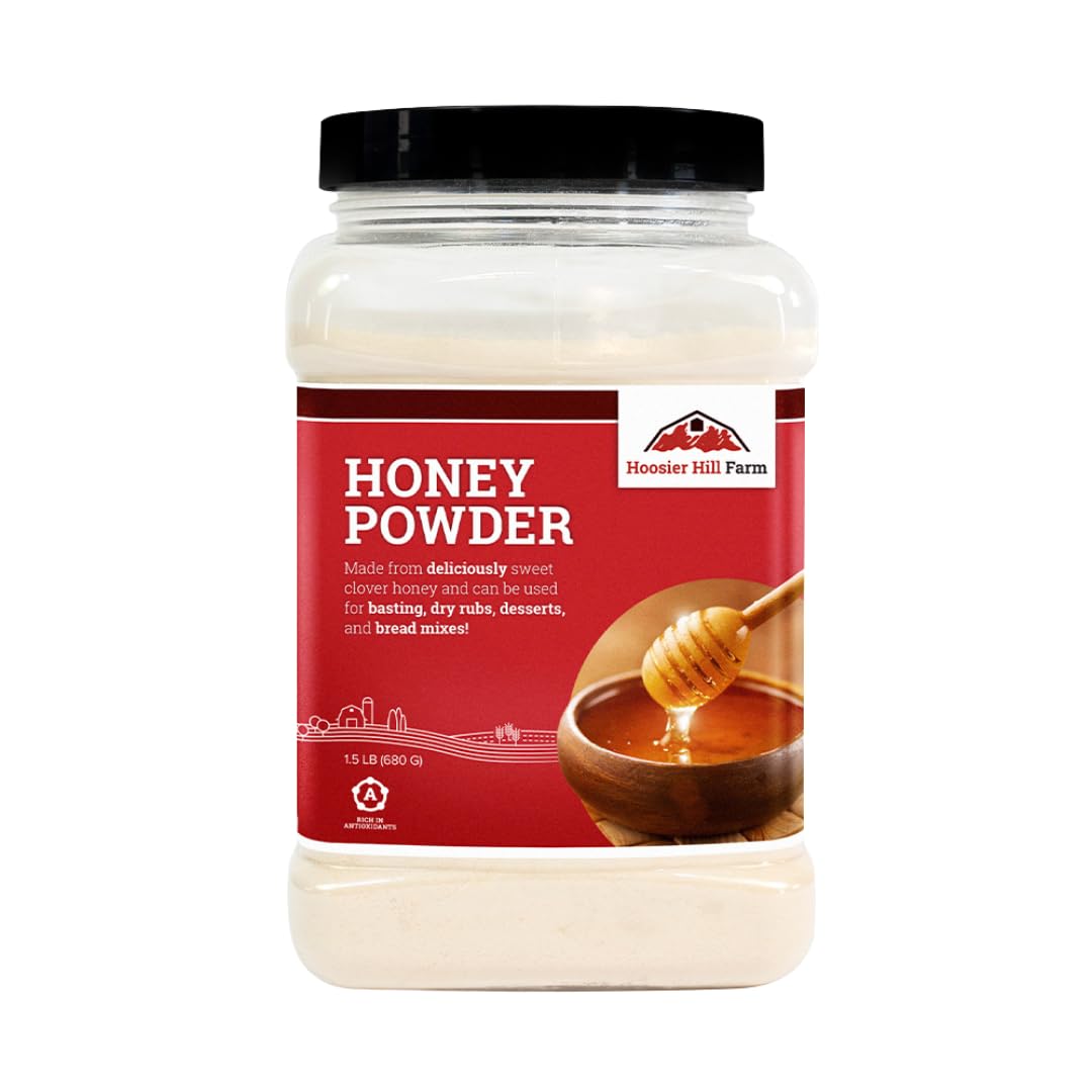 Hoosier Hill Farm Premium Honey Powder bottle for versatile sweetening