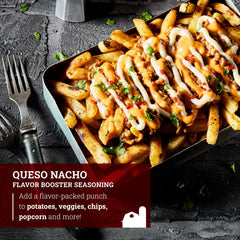 Hoosier Hill Farm Queso Nacho Seasoning on popcorn for a cheese-forward crunch.