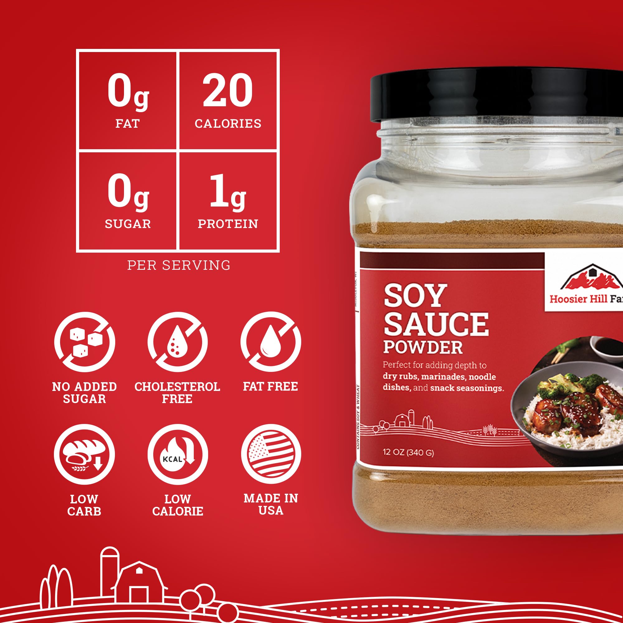 Hoosier Hill Farm Soy Sauce Powder blends into marinades for quick flavor