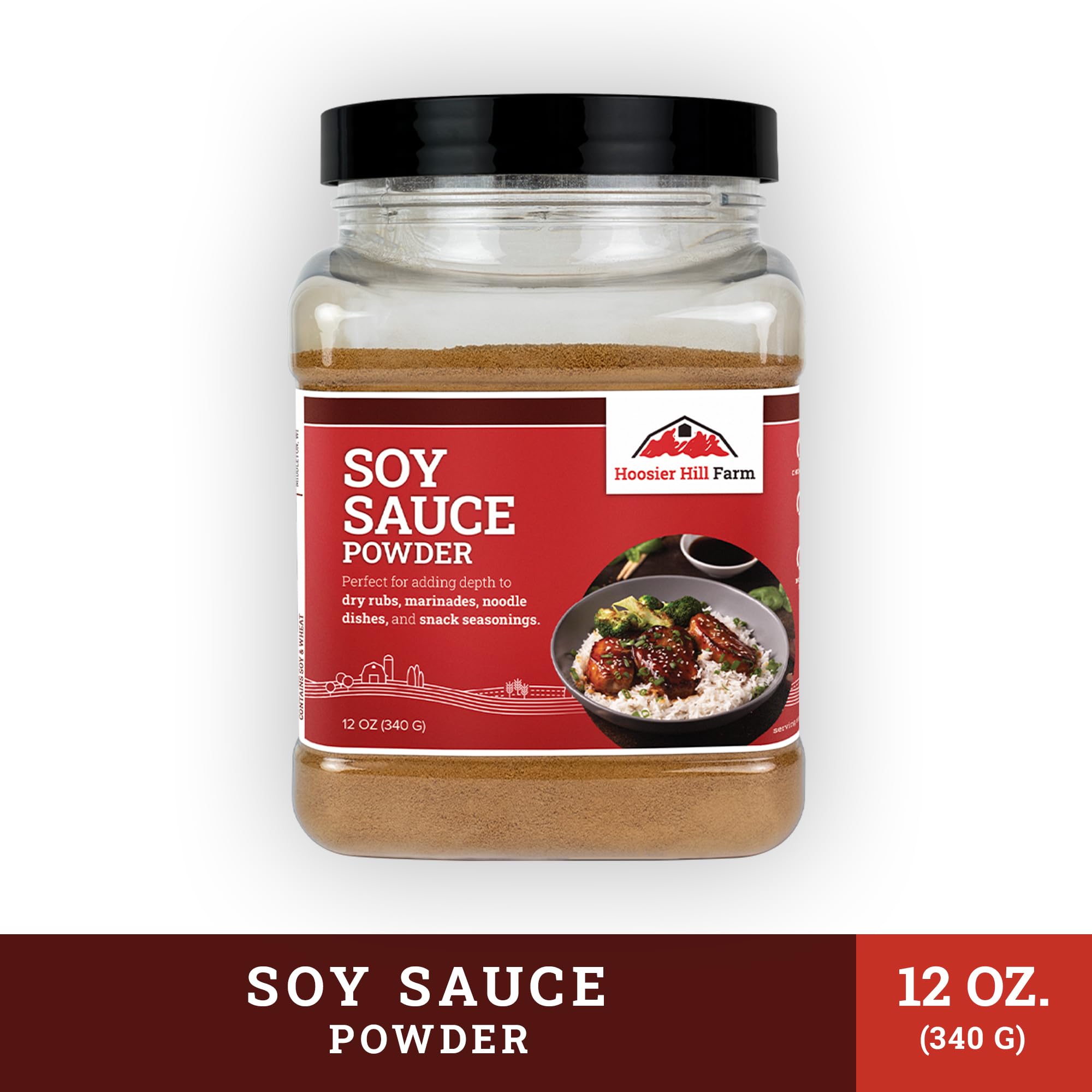 Hoosier Hill Farm Soy Sauce Powder seasons snacks with rich saltiness