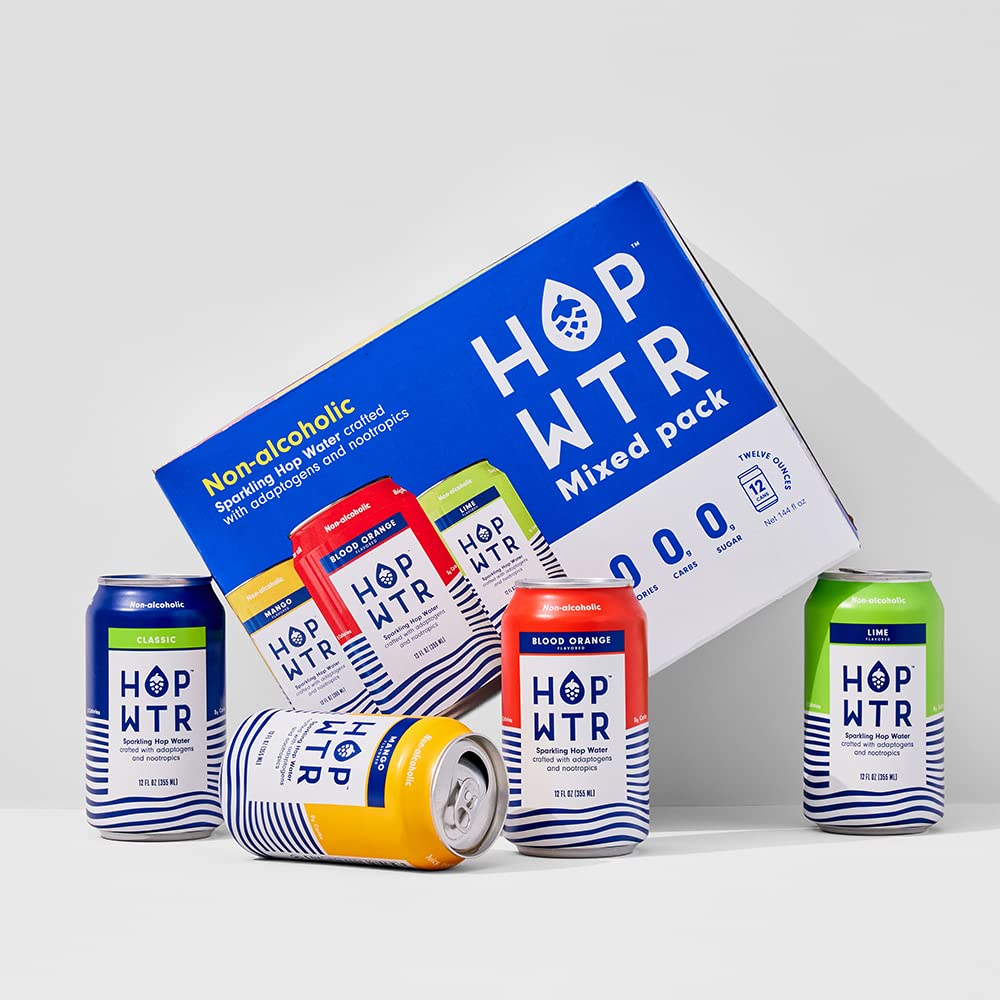 HOP WTR variety pack set up for lifestyle moments and on-the-go consumption.