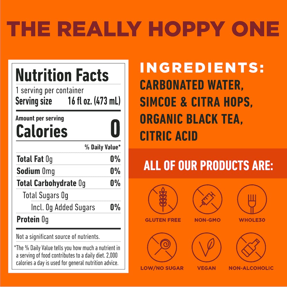HopLark The Really Hoppy One pour-glass showing bright bubbles and craft beer-like flavor