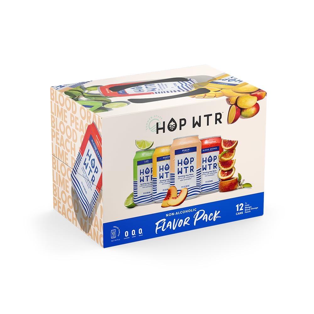 HOP WTR blood-orange-lime can highlights citrus-forward, sugar-free flavor.