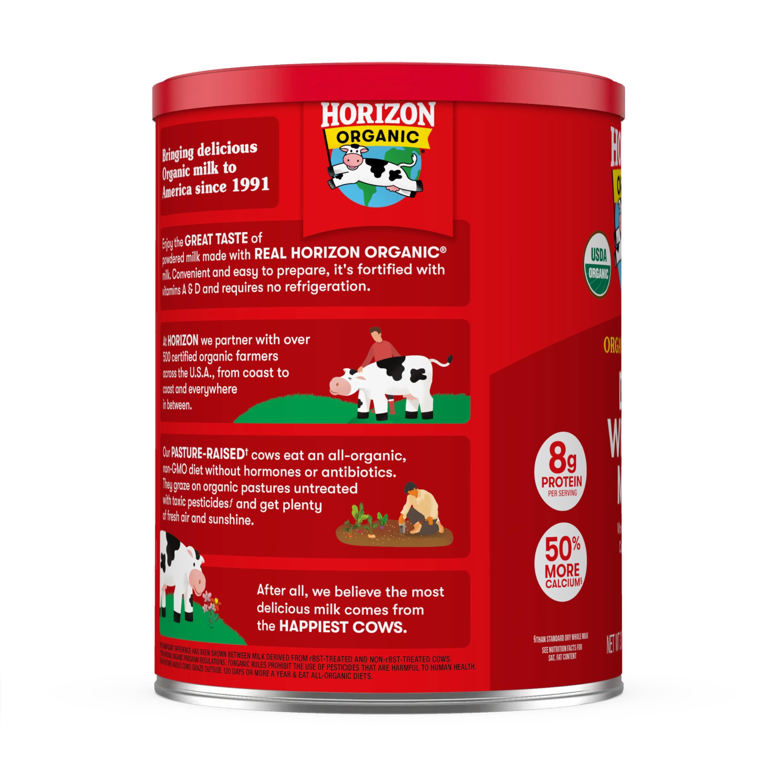 Recipe ideas card beside Horizon Milk Powder for inspiration.