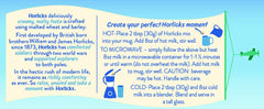 Horlicks Original Malt dissolving in hot milk for a smooth drink.