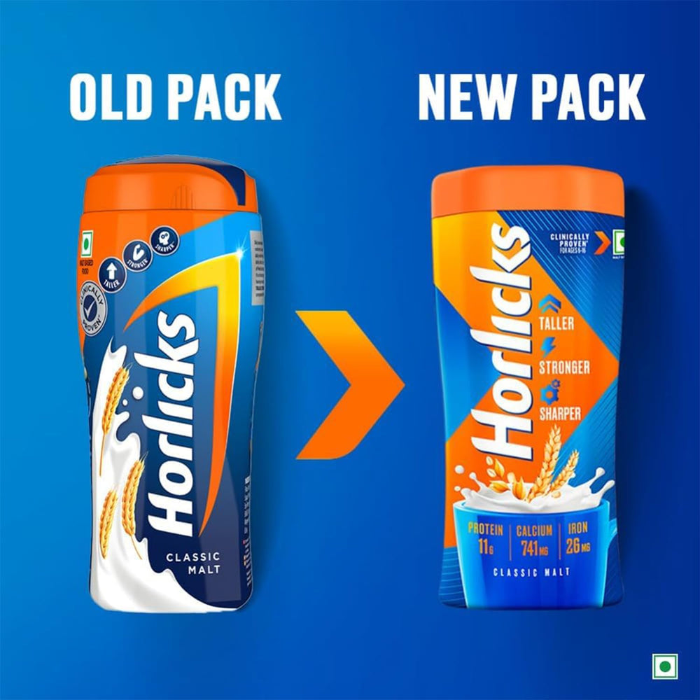 Horlicks Original Malt drink shown in a glass for a smooth, comforting sip.