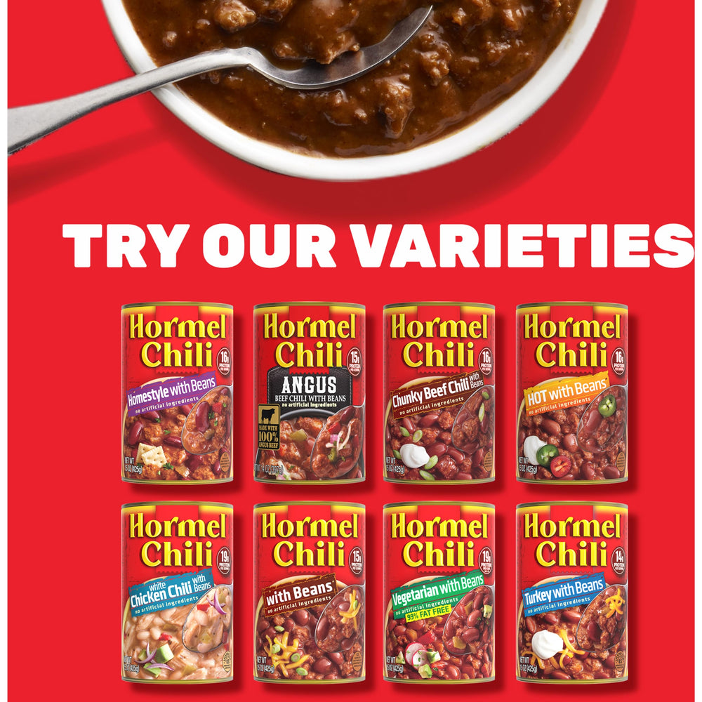 Hormel Chili No Beans appetizer platter with bite-sized servings