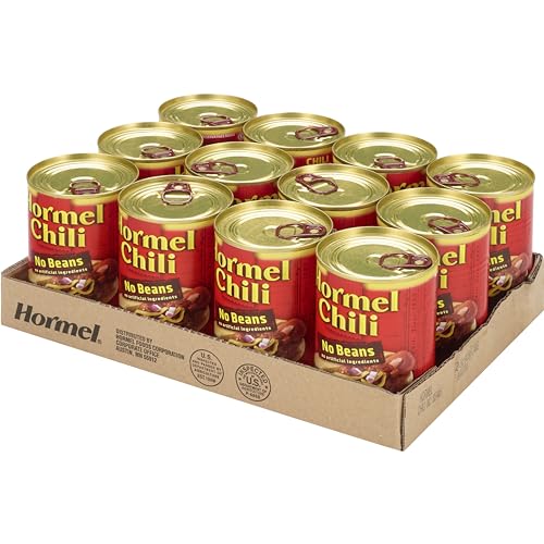 Hormel Chili No Beans casserole-ready topping for weeknight dinners.