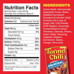 Hormel Chili Turkey with Beans can, pull-tab lid for fast meal prep.