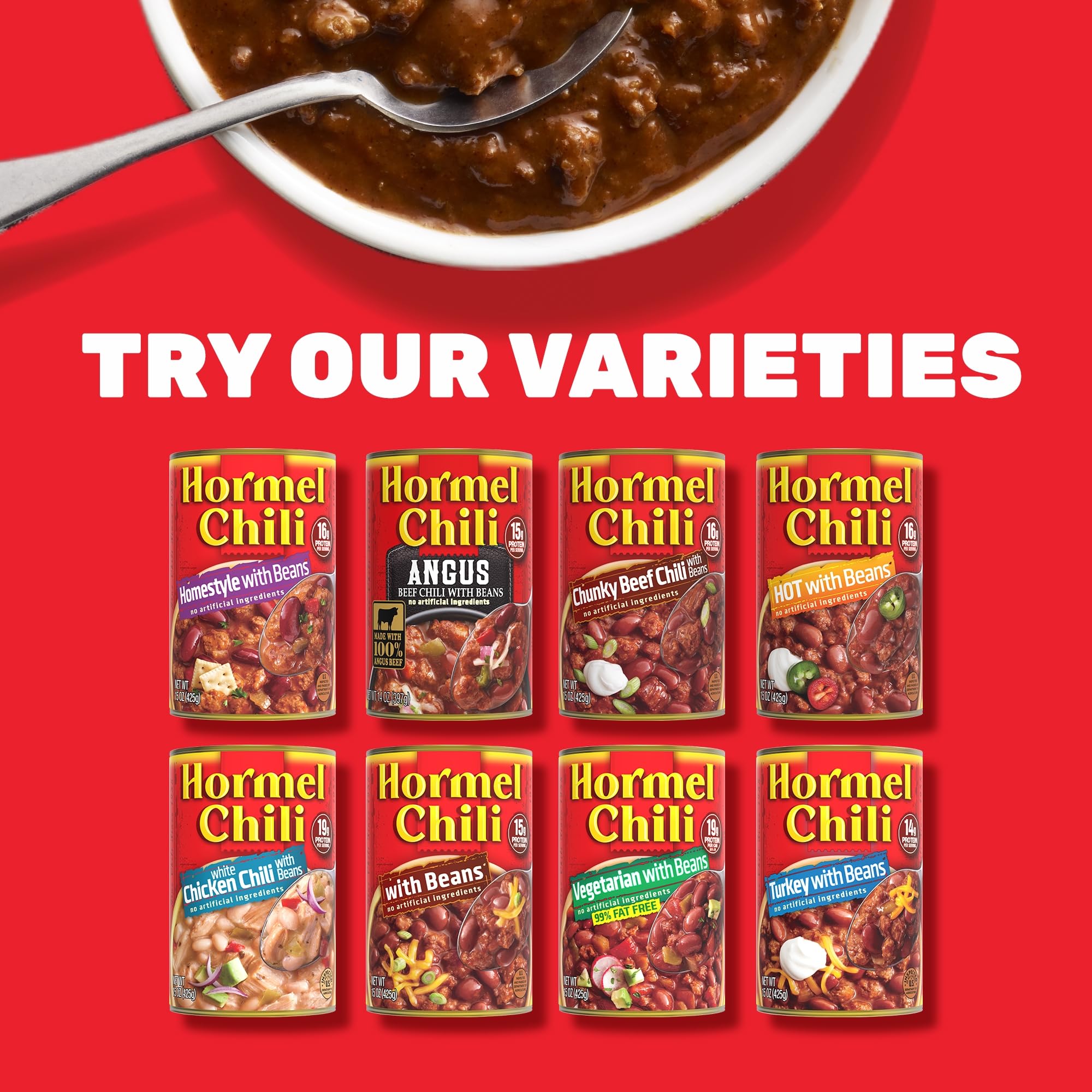 Hormel Chili Turkey with Beans kitchen scene, convenient heat-and-serve option.