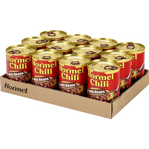 Hormel Chili with Beans - used in enchiladas for a hearty filling.