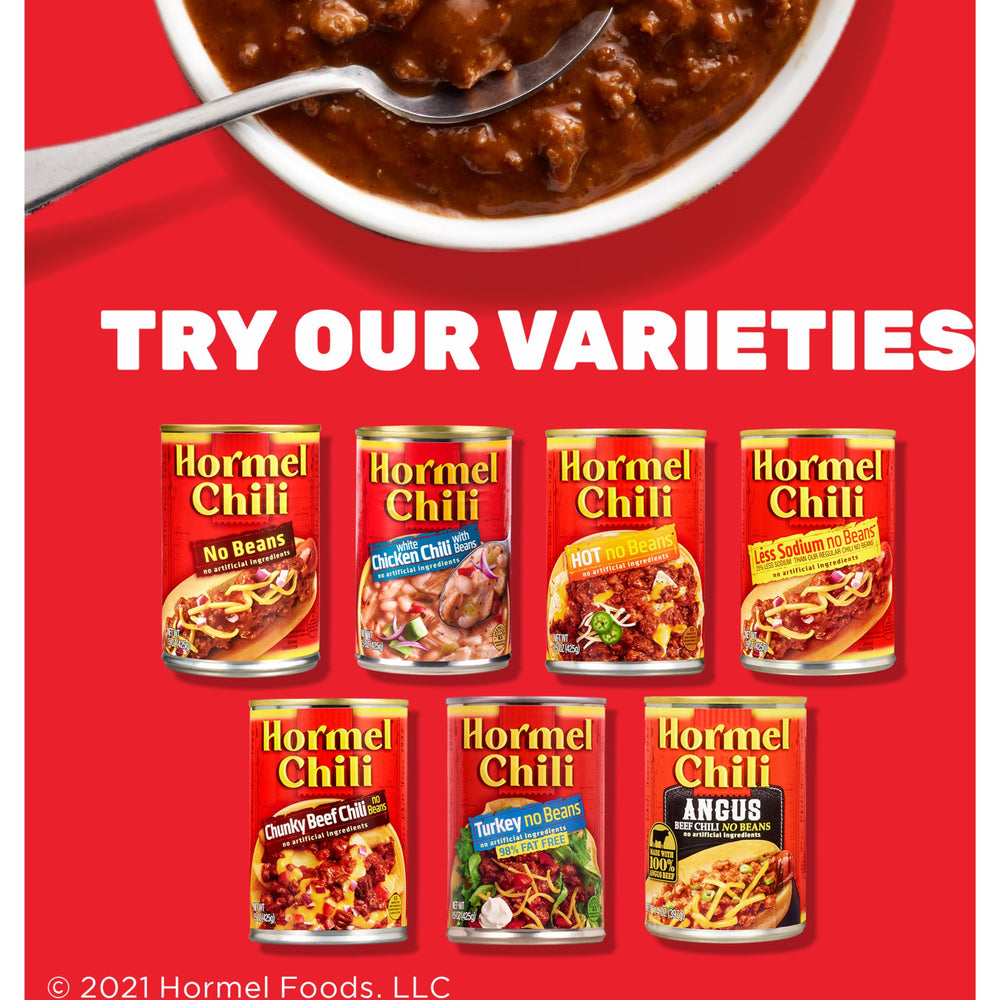 HORMEL Chili with Beans open-can-pour enables quick meals.
