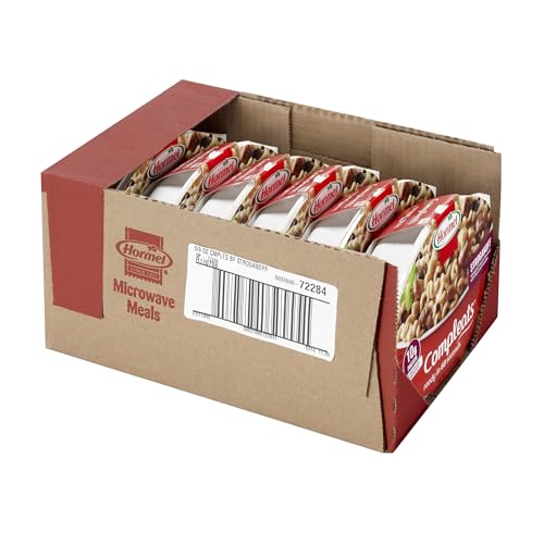 Plated serving of Hormel Compleats Beef Stroganoff, ideal for a fast weeknight dinner.