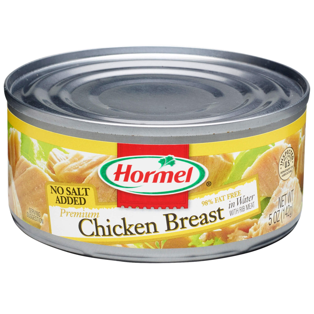 Hormel Premium No Salt Added chicken in water can, protein-packed pantry staple