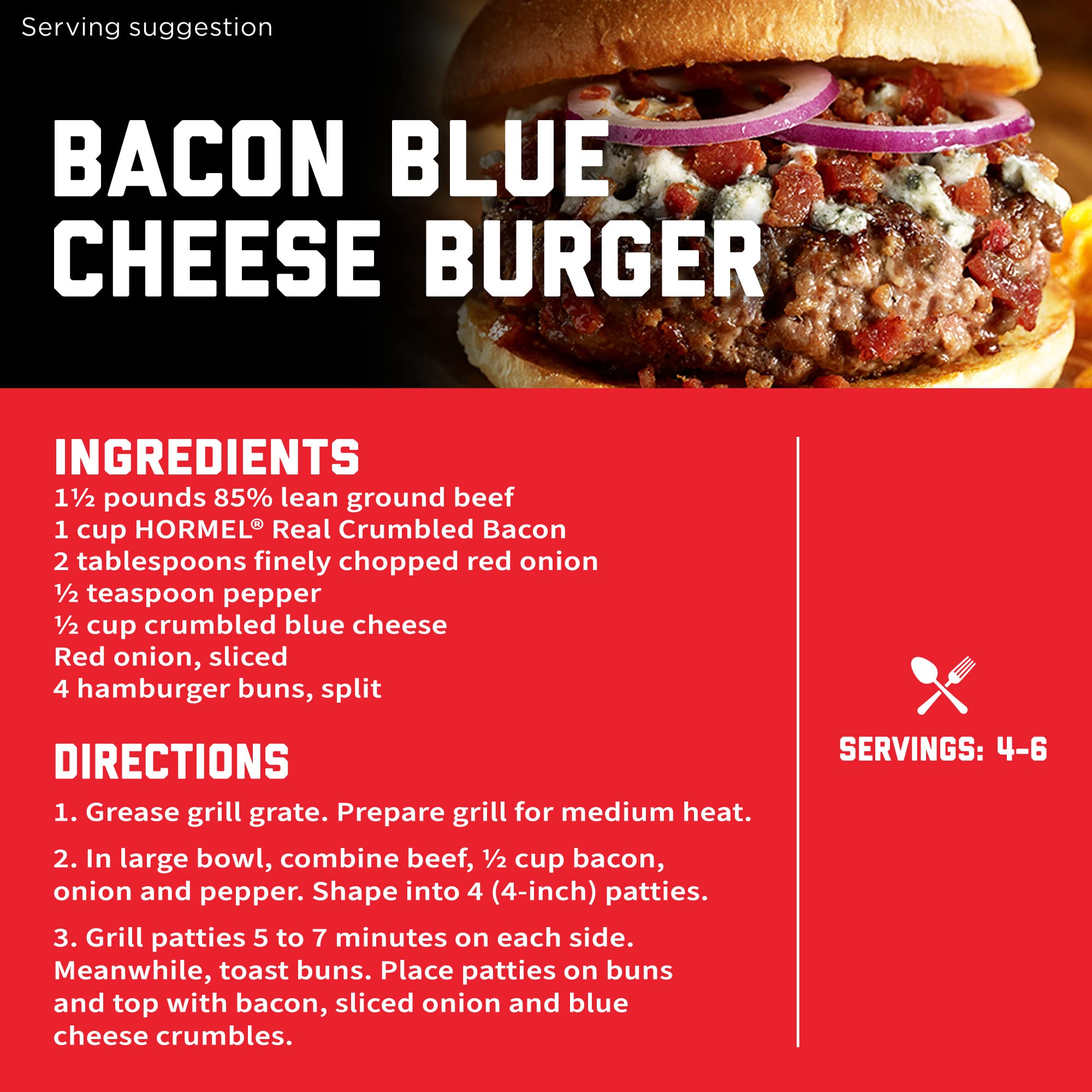 Re-sealable pouch shows convenient storage for Hormel bacon crumbles