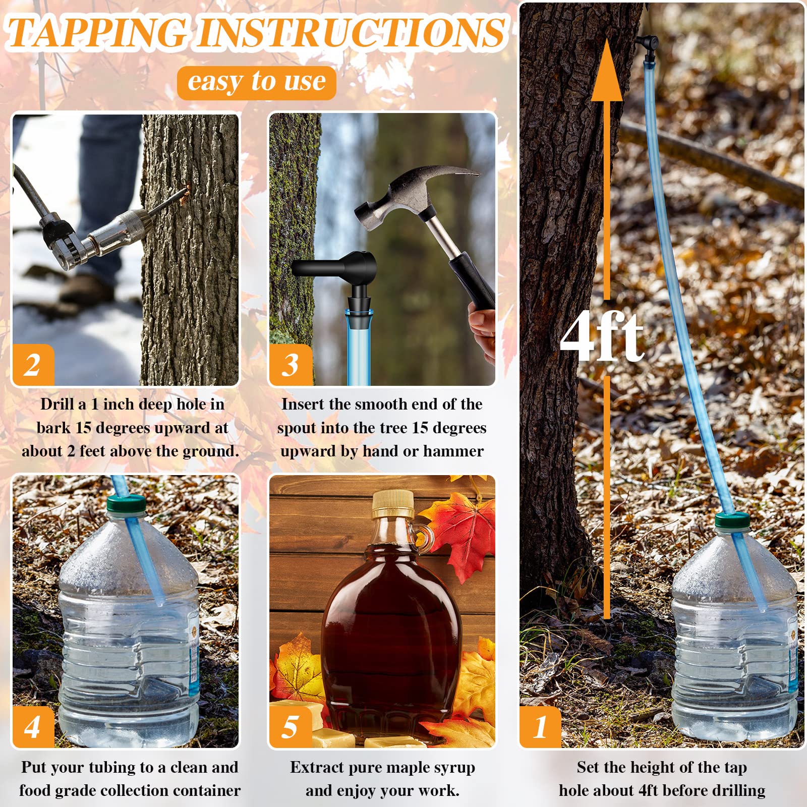 Hortsun maple tree tapping in progress showing easy insertion into trunk.