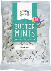 Hospitality Mints Buttermint close-up texture highlighting soft, creamy bite.