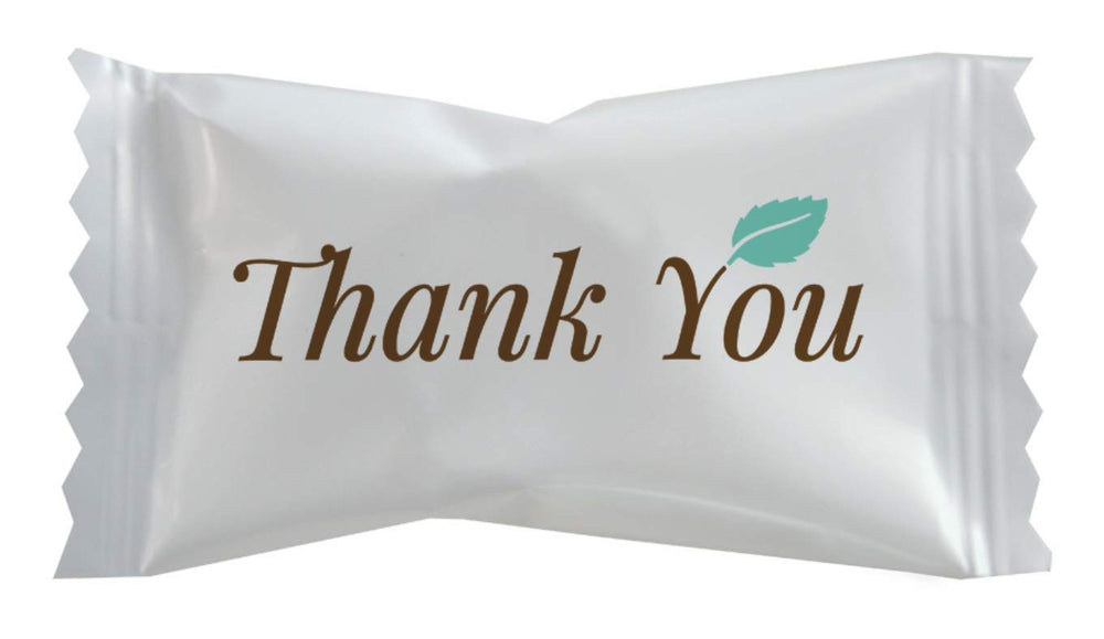 Hospitality Mints Thank You Buttermints bag front view, ideal guest refreshment at check-in.