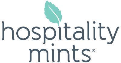 Hospitality Mints Thank You Buttermints packaging display, ideal in reception and self-serve stations.