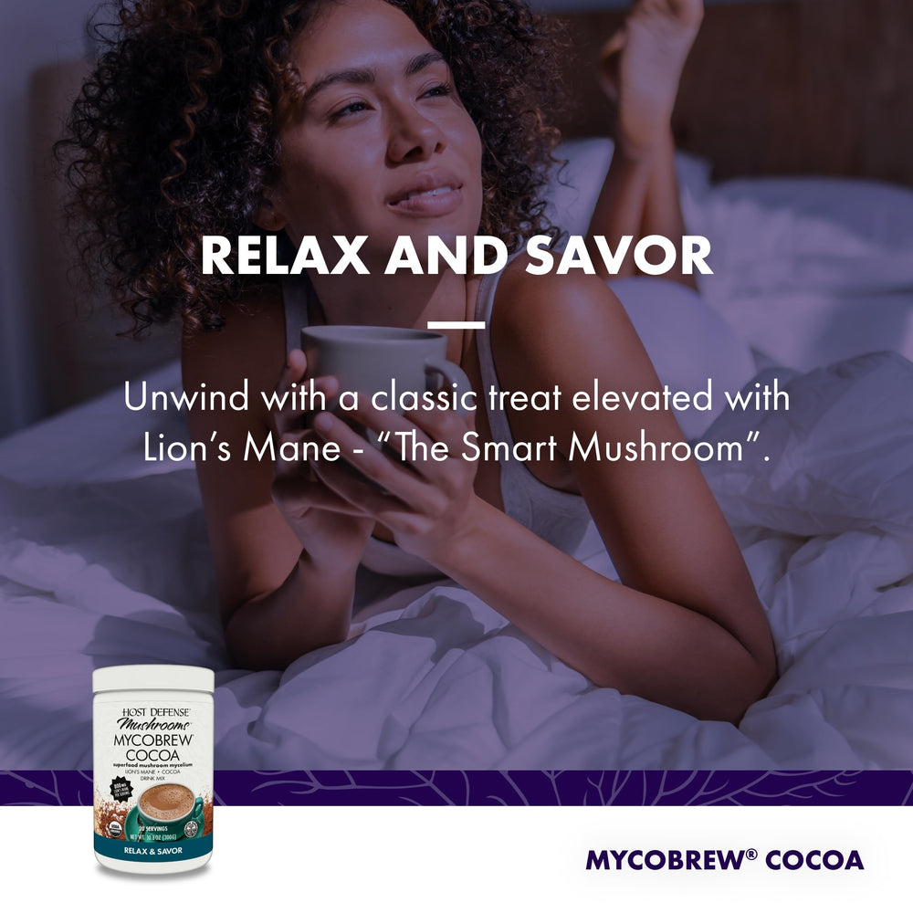 MycoBrew Cocoa mix dissolving smoothly in hot water
