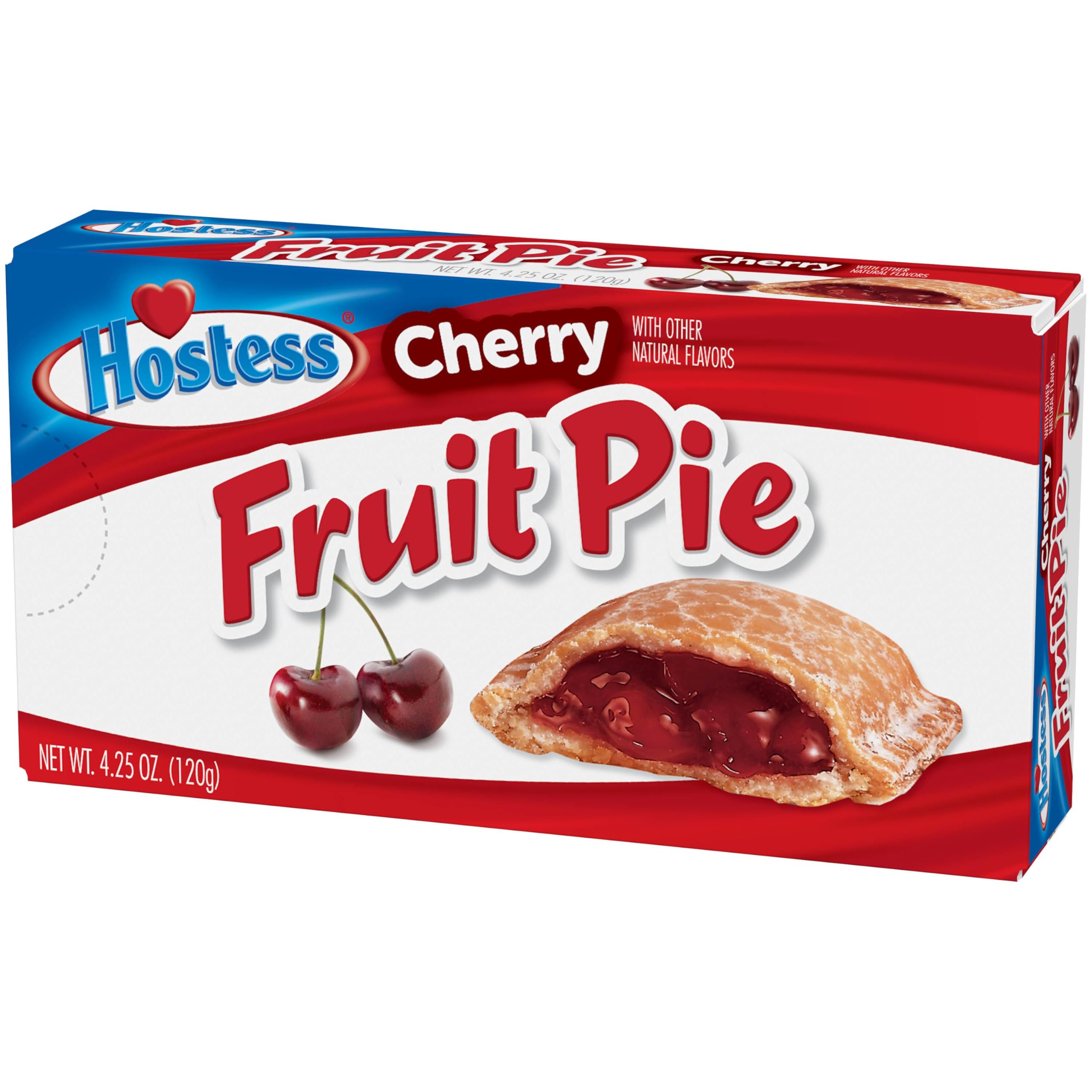 Hostess Cherry Fruit Pies brand logo, trusted nostalgic snack.